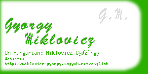 gyorgy miklovicz business card